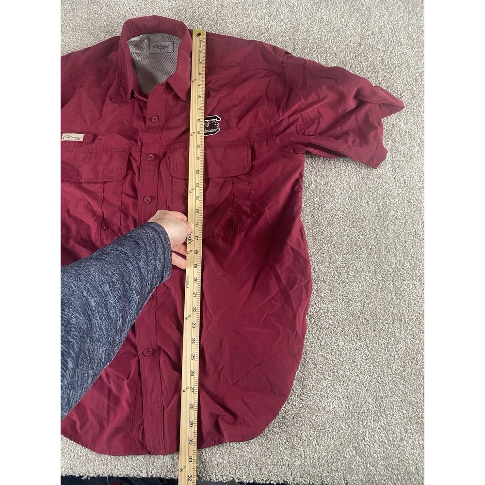 Chiliwear South Carolina Gamecocks Fishing Button Up Shirt Nylon Mens Large Vent - Picture 6 of 10